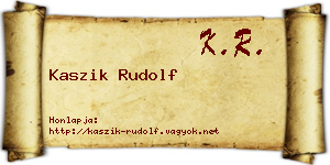 Kaszik Rudolf névjegykártya